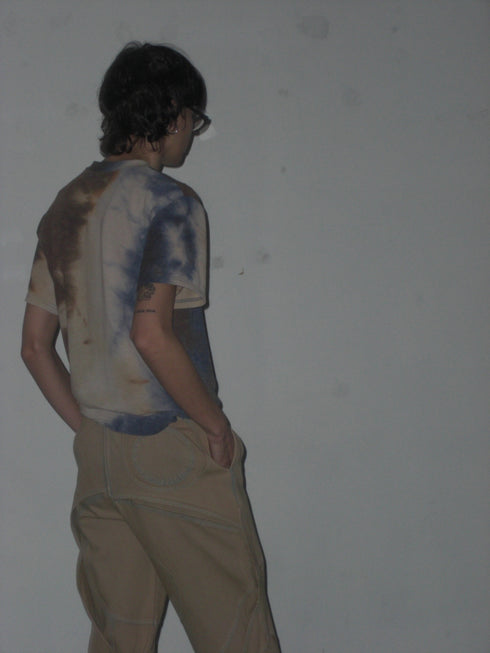 CIRCLE CUT-OUT PANTS -RUSTED BEIGE-
